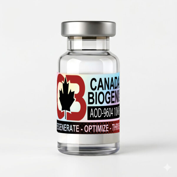 AOD-9604 10 mg metabolic research peptide vial from Canada Biogenix